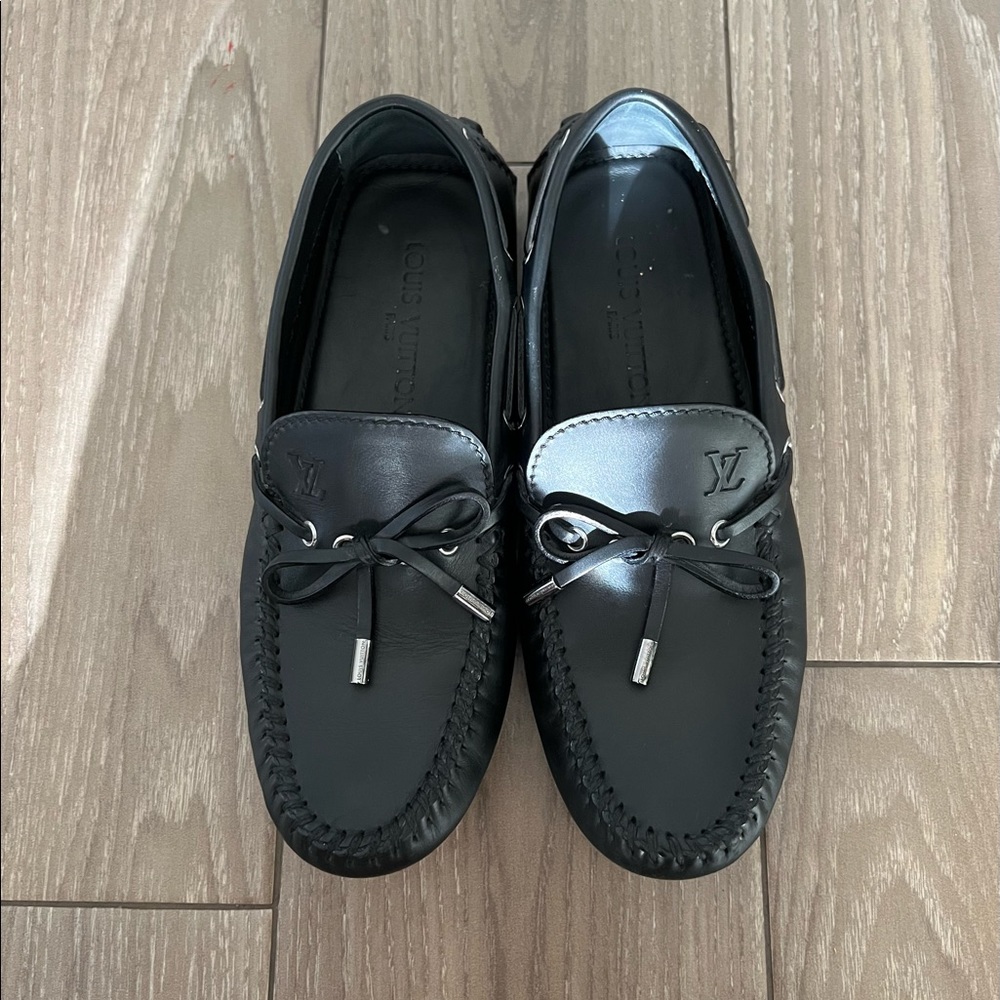 Black Louis Vuitton loafers